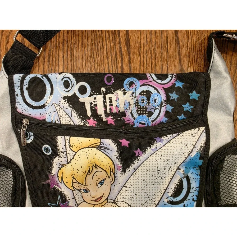 Disney Tinkerbell Messenger Bag Zippered Side Pockets Large Graphic Y2K Style